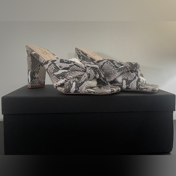 Yosi Samra Hazel Knotted Dress Sandal in Animal Print Leather Size 7 - Picture 4 of 12